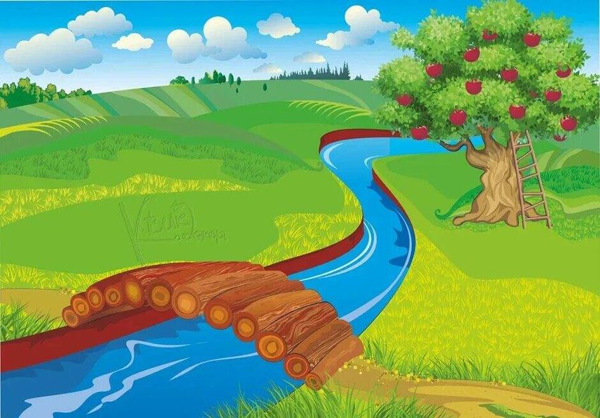Речка рисунок Рисунок реки