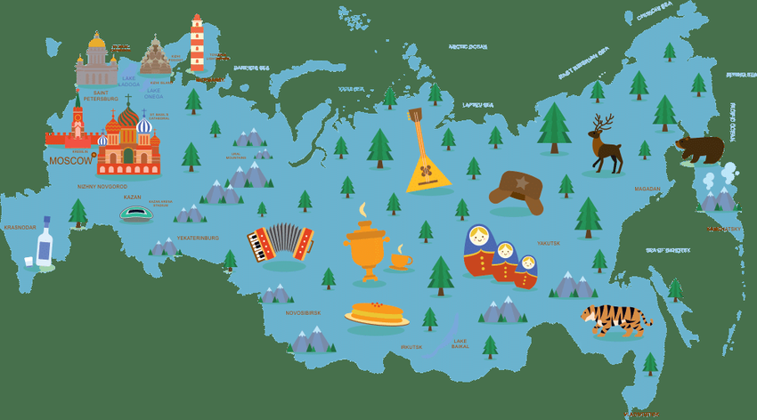Географическая карта россии для детей
