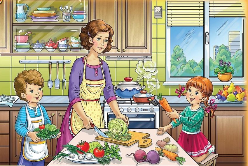 Помогаю маме