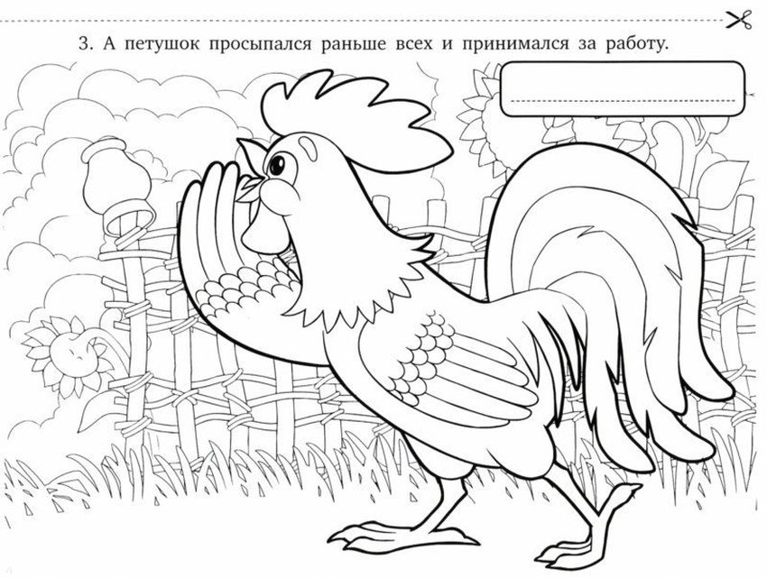 Раскраска петушок