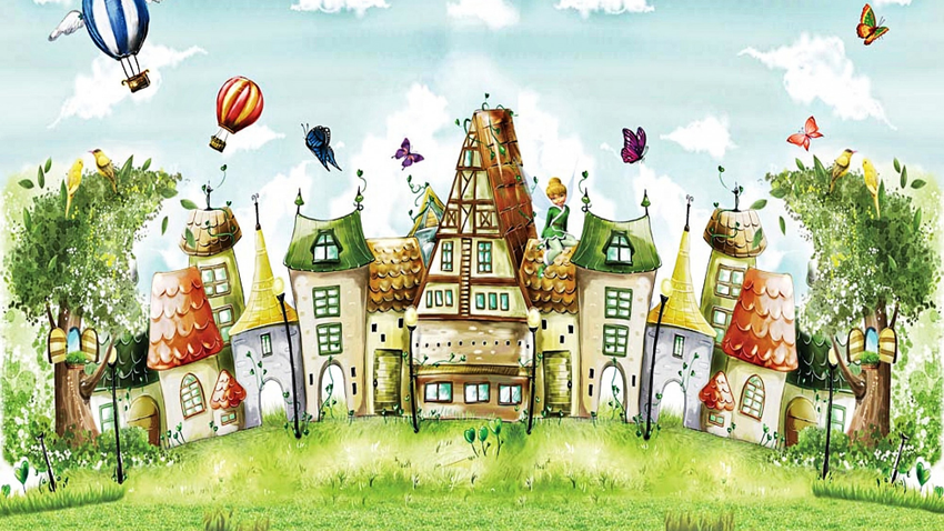 Сказочный город Сказочный домик иллюстрация