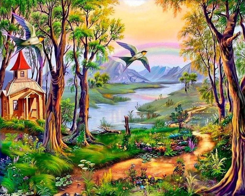 Сказочный пейзаж Сказочная природа