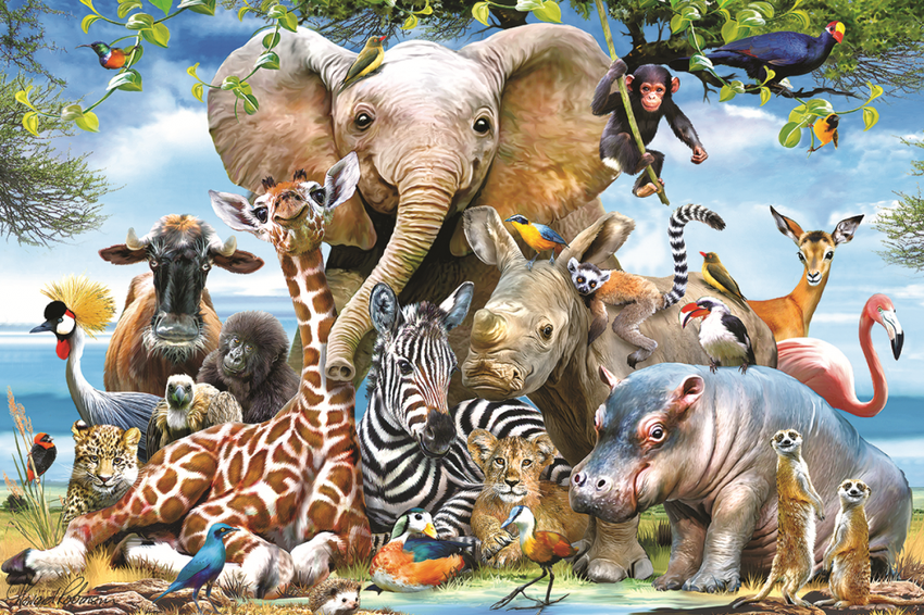 Пазл ravensburger животные африки (19305), 1000 дет.