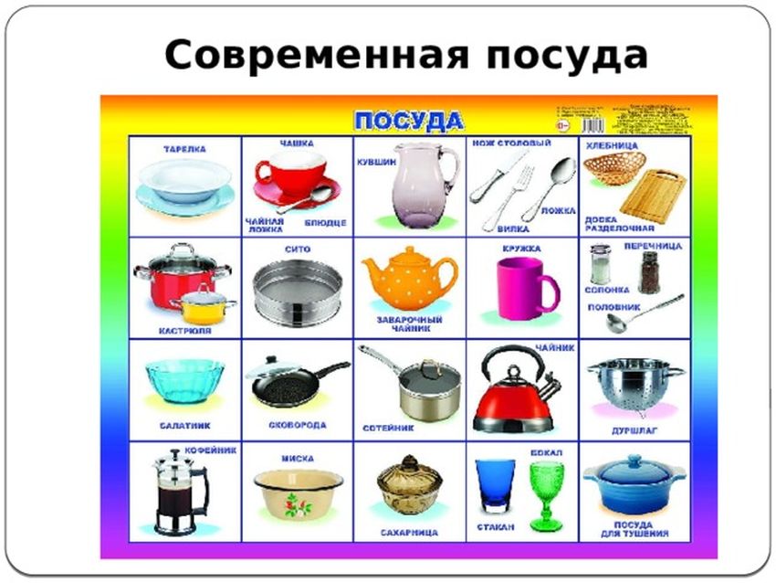 Предметы посуды