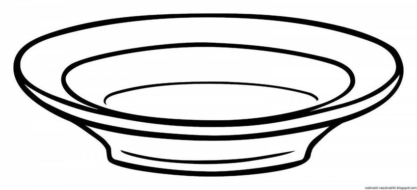 Тарелка раскраска для детей