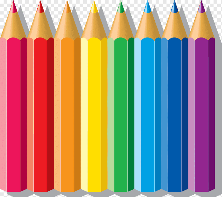 Цветные карандаши на прозрачном фоне