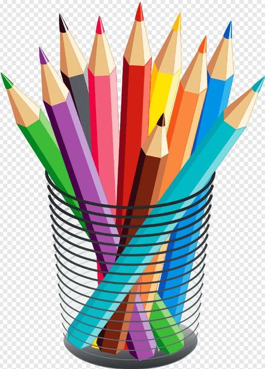 Цветные карандаши на прозрачном фоне