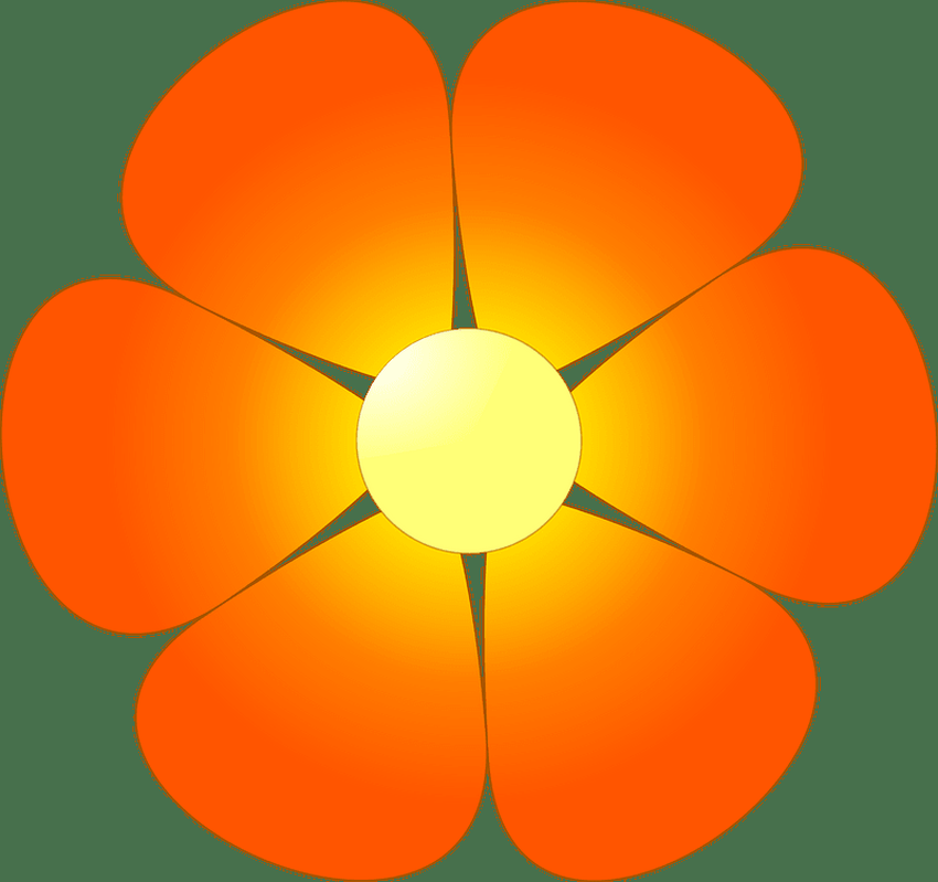 Оранжевый цветок стикер