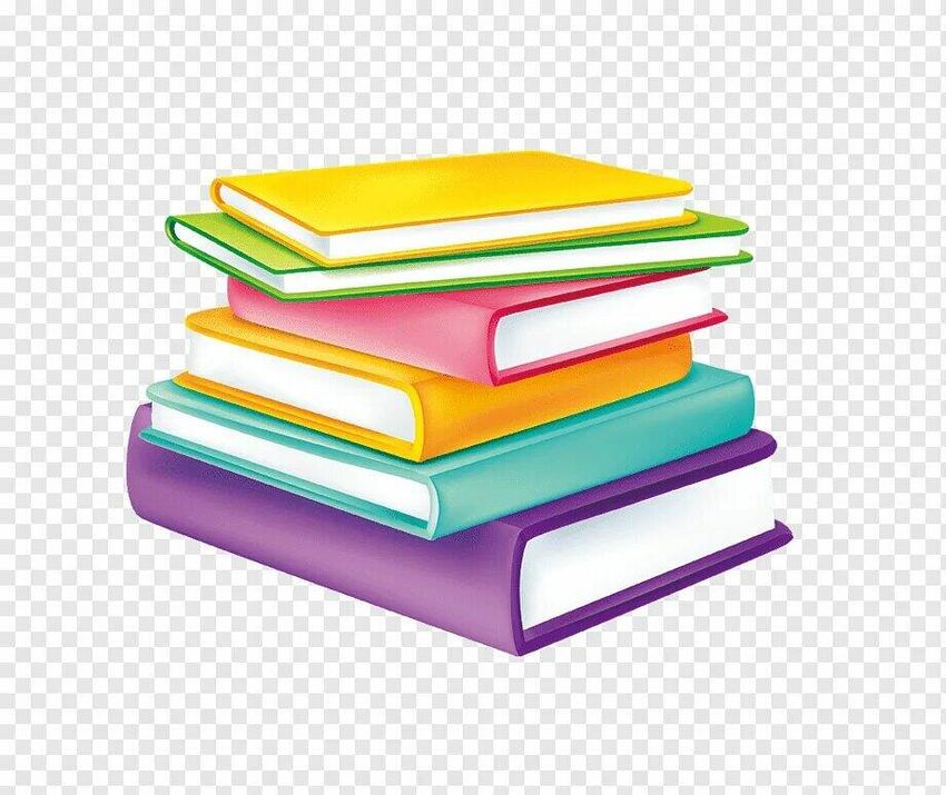 Стопка книг на прозрачном фоне