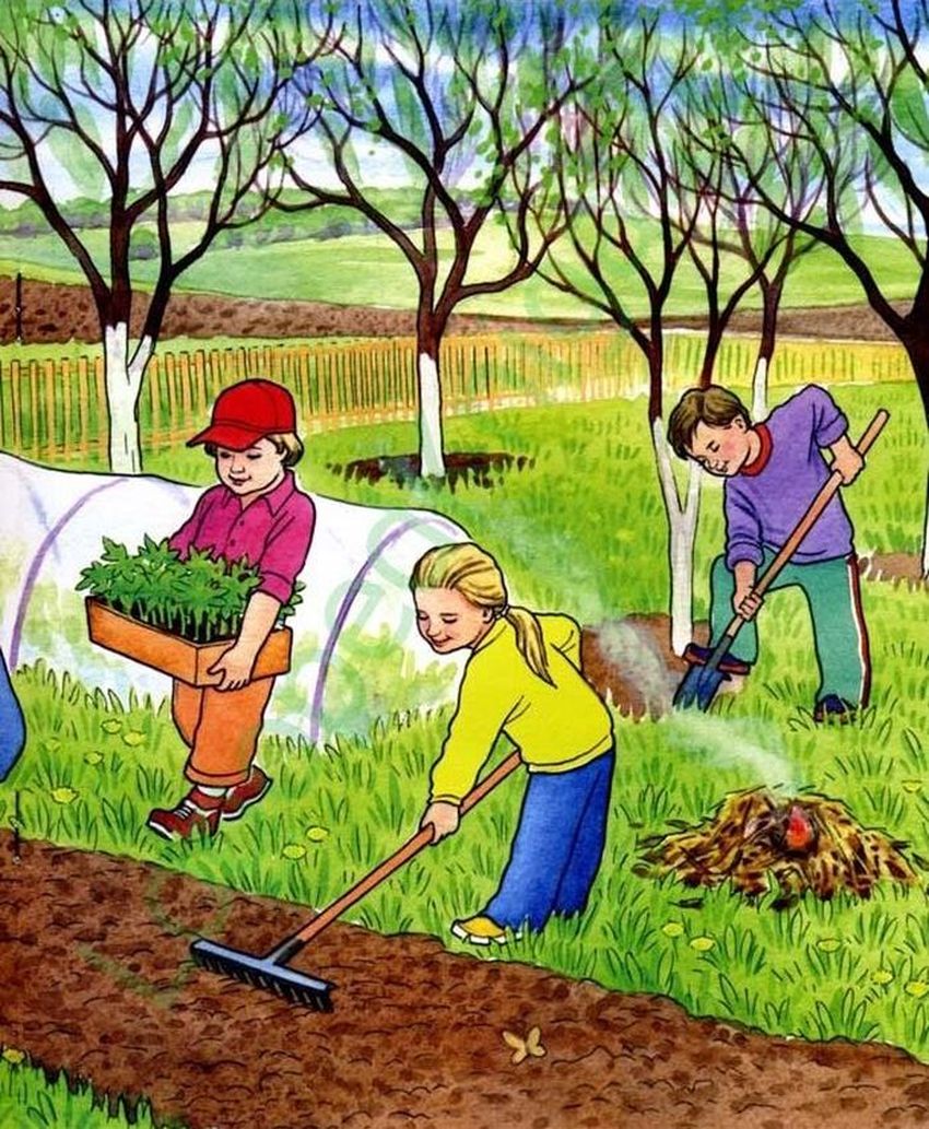 Труд людей весной Весенние работы в саду и огороде для детей