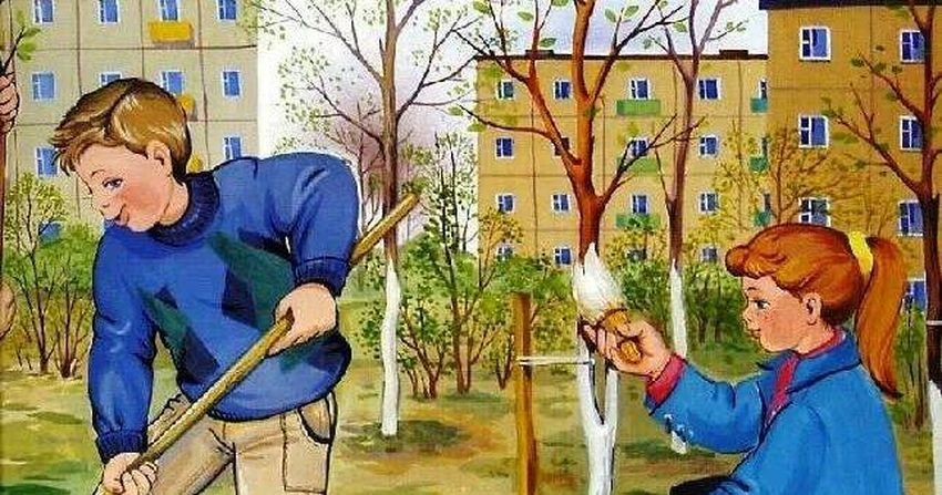 Труд людей весной Весенний труд