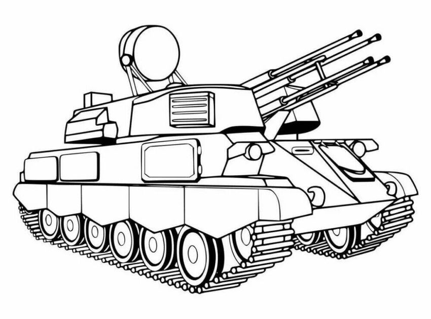 Раскраска танк