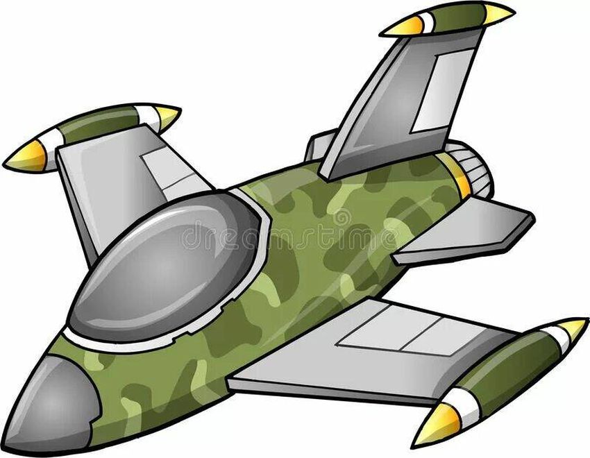 Самолет военный мультяшный