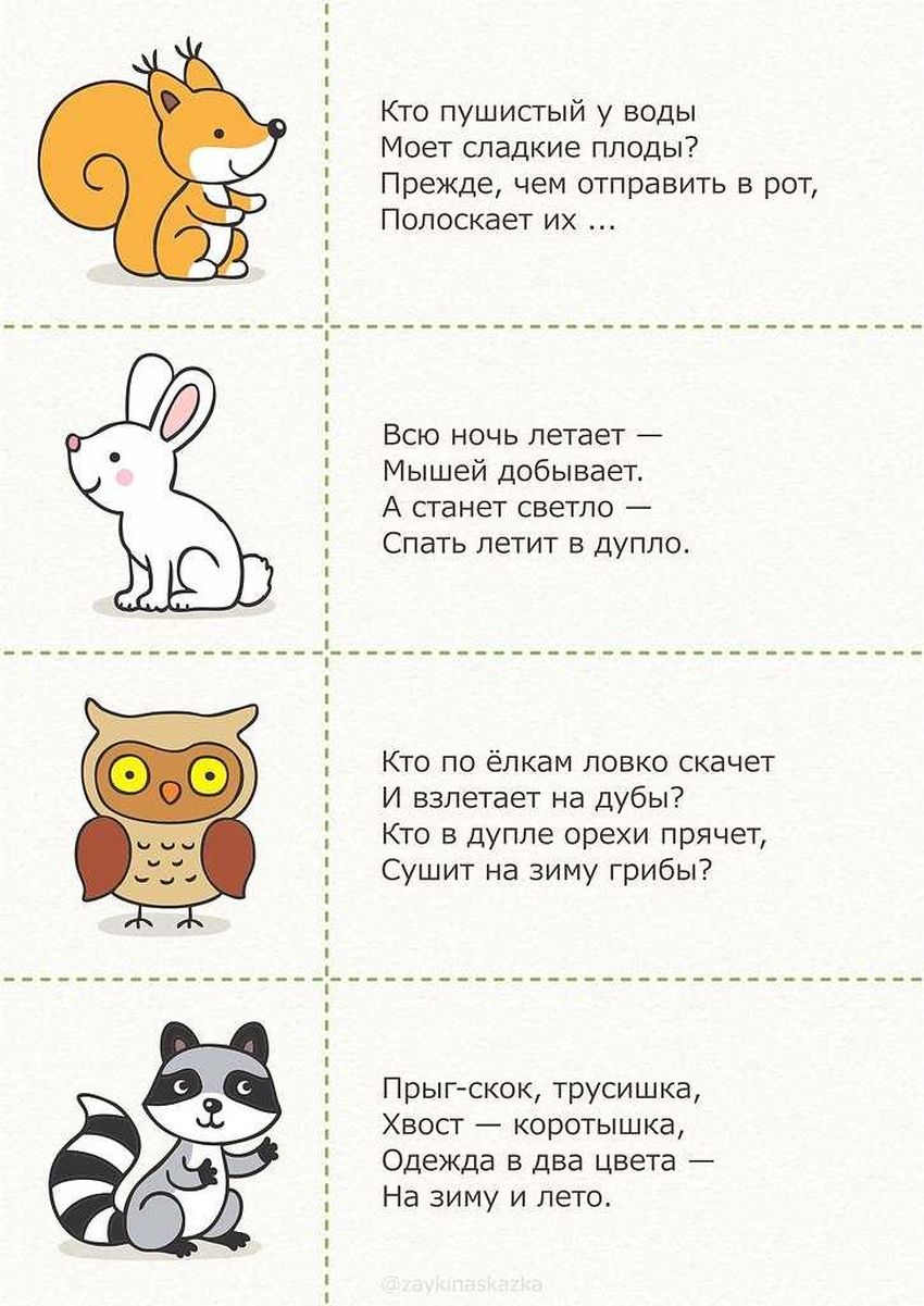 Загадки про животных для детей