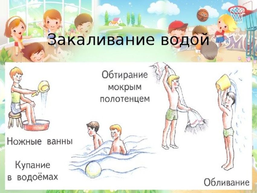 Обливание водой закаливание для детей