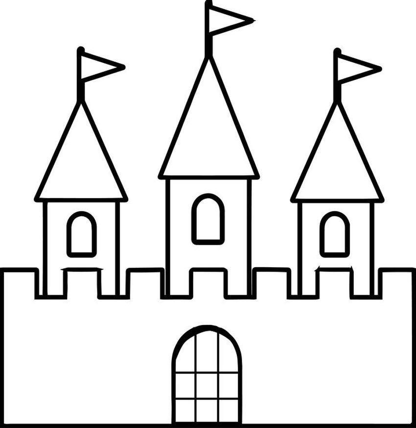Замок раскраска для детей