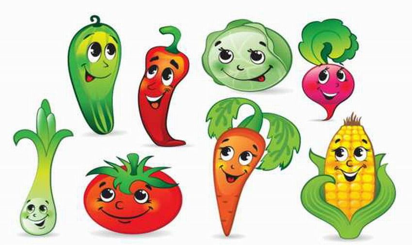 Веселые овощи и фрукты