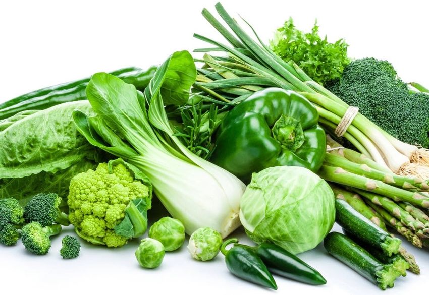Овощи зеленого цвета