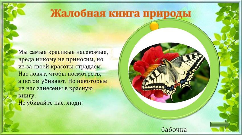 Жалобная книга природы Подалирий бабочка красная книга