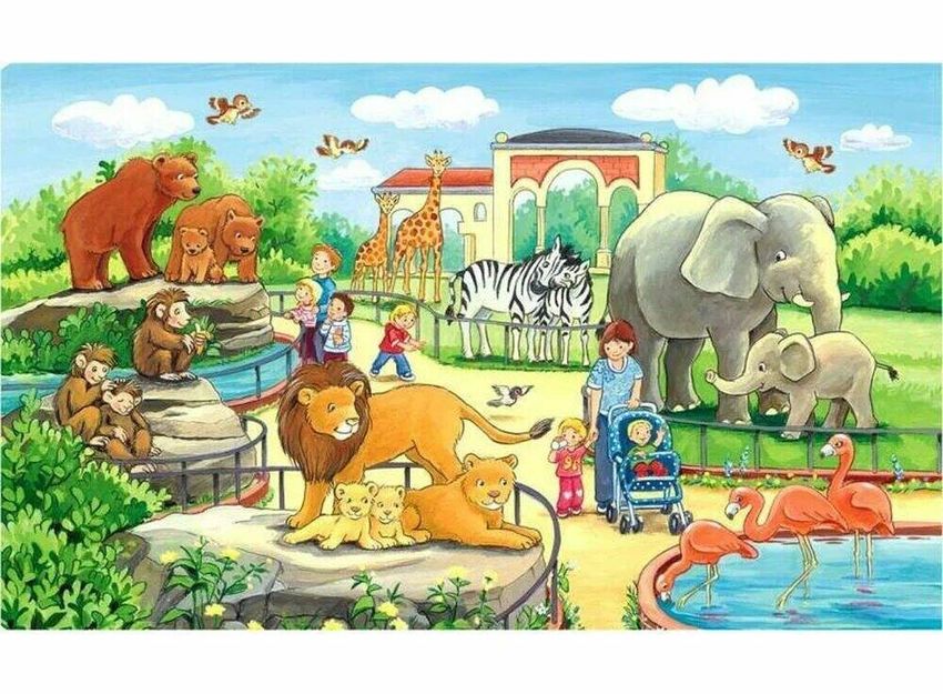Пазл ravensburger прогулка по зоопарку (06116), 15 дет.